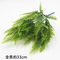 仿真植物葉材綠色植物系列：風鈴草、馬蹄蓮、蕨草等多款可選，打造植物牆/背景牆，適用於草牆裝飾與攝影道具, 1個, 7叉小蕨草(深綠), 深綠
