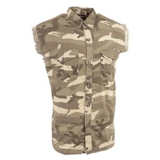 Milwaukee LEATHER 레더 DM4009 남성용 샌드 카모 경량 민소매 데님 셔츠 - XL 257481, Milwaukee LEATHER 레더 DM4009 남성