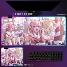 봇치더락 봇치더록 RGB LED 조명 마우스패드 키보드 장패드 4mm 두께, X, 900x400mm
