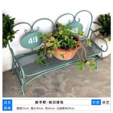 접이식 야외벤치 화분선반 벤치 철제 장식 의자 연두색 마당, D. 디지털 스타일 올드 그린