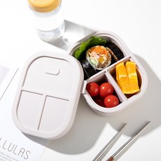 디아르 국내산 플래티넘 실리콘 직장인 다이어트 전자레인지 도시락통 650ml 3칸, 오트밀베이지, 1개