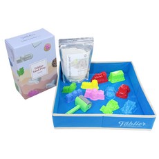 따블리에 씨티빌드 모래놀이 세트 (매직코든샌드 1kg +브래드 가든 색소 4색 포함) 색모래 만들기, 1개