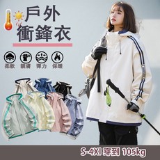 台灣出貨 春秋外套 防風防潑水外套 衝鋒衣 風衣外套 連帽外套 薄外套 寬鬆版 衝鋒衣外套女 登山服 戶外衝鋒衣
