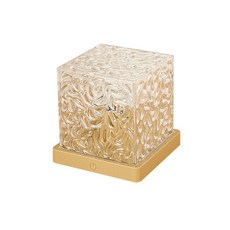 FANCY LIFE 立方體水波紋燈，多種色彩模式，觸摸式開關，無線充電，浪漫氛圍燈, 充電款