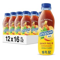 Snapple Zero Sugar 라즈베리 티 473.2ml16온스 플라스틱 병 12개 팩 217002, 피치 티 레모네이드, 473.2ml