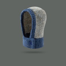 保暖針織護耳帽, 藍灰色