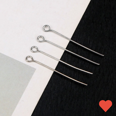 수예용품 연결고리 구자말이 9핀 진주 악세 재료 목걸이, 01-구자핀35mm-실버