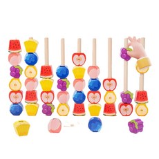 蒙氏早教 水果套圈遊戲 木製認知益智玩具, 水果套圈遊戲0.57KG, 1個