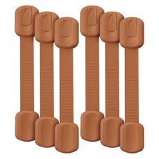 Bates- 어린이 안전 스트랩 잠금 장치 6팩 블랙 아기 캐비닛 화장실 장치 서랍 자물쇠 캐비닛용 리노 샌드 색상_133250, Bates- 어린이 안전 스트랩 잠금 장치, 6팩, 블