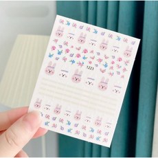 인디언 볼터치토끼 네일스티커, S-129/인디언 볼터치토끼스티커, 1개