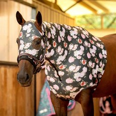 Jeffers Expression 라이크라 말 후드 코브 - 사전 쇼 준비 그루밍 또는 안정적인 사용을 위한 신축성 있는 스판덱스 갈기 커버 - 먼지로부터 안전하고 편안한, Full, 로즈 가든