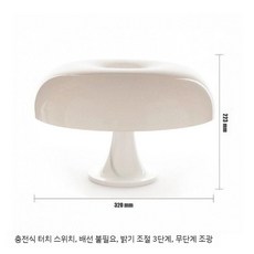 북유럽 모던센츄리 인테리어 조명 터치 밝기조절 LED 무드등 스탠드, 푸시버튼 스위치, 화이트 충전식 모델