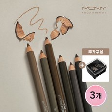 [1+1+1] MQNY 마이스트롱 아이브로우 펜슬 1.2g 6종 (+샤프너) /퍼스널컬러 눈썹펜슬 남자눈썹, 그레이2개+스톤1개+샤프너