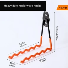 차고 보관 유틸리티 후크 정원 정리함 강철 벽 마운트 후크(유형 O 원형 물결 모양주황색), 05 E