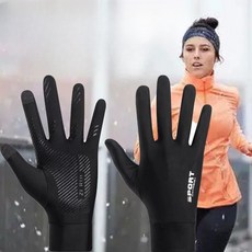 러닝 라이딩 장갑 속건 방풍 보온 미끄럼방지 얇은 여름용, 1개, 5_그레이전지형터치스크린