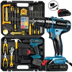 헤이즈 터크 프로 21V 전동 드릴 드라이버 올인원 공구 세트, 1개, 배터리