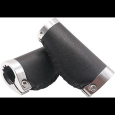 자전거 짧은 핸들 그립 미끄럼 방지 PVC 마이크로 화이버 가죽 인체 공학적 손으로 꿰매는 캐주얼 레트로 더블 잠금 장치 자전거 용 핸들 바 레버, [07] Black-A