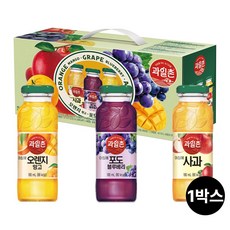 썬키스트)과일촌아침에미니병선물세트(오렌지포도사과, 1개, 180ml