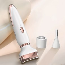 Keka 3in1 눈썹 잔털 제모기 3종 헤드 교체가능 C타입 충전, 화이트