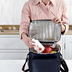 피크닉런치가방 손잡이 보냉가방 보관용 나들이 직장 1개, 네이비