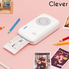 클레버 CP2100 휴대용 포켓 컬러 포토프린터 즉석 사진인화 일체형 블루투스 와이파이, 본품