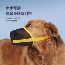 透氣狗狗嘴套 - 防叫、防誤食寵物口罩，防咬出行大狗止吠器 - 輕薄網面, 寶藍（清倉款）,S, 1個