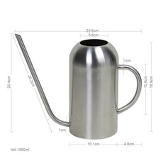 不鏽鋼長嘴澆花水壺 家用便攜灑水壺, 砂光 - 1.5L, 1個