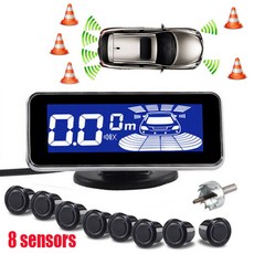 자동차경보기 차선이탈경고장치 자동차 LCD 디스플레이 부저 레이더 알람 전면 및 후면 8 센서 충돌 방지 시스템 액세서리 1 세트, 1개