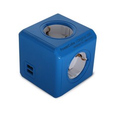 파워아트큐브V1 선없는 4구 USB 고용량 디자인멀티탭, 블루, 1개, 77mm