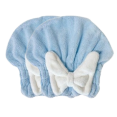 생활의정석 자연건조 극세사 드라이 헤어타올, 블루, 2개