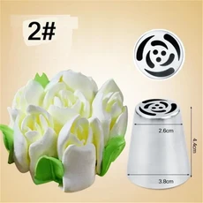 1PC/7 개/대 스테인레스 스틸 러시아 튤립 아이싱 파이프 케이크 노즐 크림 과자 장식 팁 세트 컵케익 Conf, 02 1PC Type 2