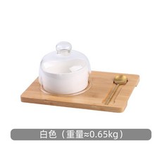 1인용 디저트트레이 디저트 플레이팅접시 브런치 과일 다과 그릇 유리돔 유리커버 인테리어접시