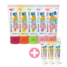 제니튼 닥터제니 충치예방 1450 치약 5 SET (라즈베리/자두사과/오렌지/샤인머스켓/복숭아) + 미니치약 증정, 5개, 자두사과1/오렌지1/샤인머스켓1/라즈베리1/복숭아1, 60g