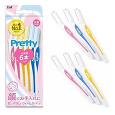 카이 프리티 페이셜 면도기 얼굴 인중 제모 눈썹칼 6종세트, 2개, mix color