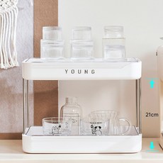 YOUNG 물빠짐 컵 건조대 식기건조대 싱크대 정리선반 물받이 트레이, 2개, 화이트, 2단