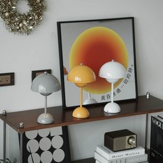 蘑菇檯燈 北歐丹麥花苞燈 新古風台燈 臥室燈 書桌燈 裝潢氛圍燈 床頭蘑菇燈 床頭燈 睡眠燈 小夜燈 居家床頭夜燈, 丹麥花苞燈【充電款】 | 灰色, 灰色