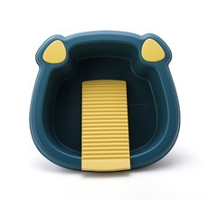 搓衣板折疊盆 多功能洗衣盆 學生宿舍洗衣洗腳盆, 藍色小號, 1個