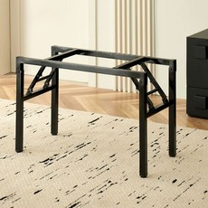 화이트 접이식 테이블 다리 프레임 금속 이중 선반 스프링, 블랙 단층 길이 78 너비 저가 38 51높이