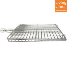 스텐 접이식 석쇠 사각 손잡이 겹석쇠 캠핑 생선구이 숯불 직화 두겹 초벌구이 구이판 그릴망 석쇠불판, 1개