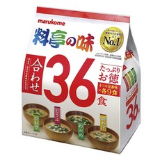 marukome 料亭之味綜合味噌湯 蔥口味+豆腐口味+裙帶菜口味+豆腐口味 36入組, 1袋
