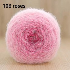 눈꽃 요정 마법 공 깃털 원사 꽃다발 담요 장미 무늬 손뜨개 양모 의류 액세서리용, 5. 106송이 장미