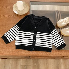 아동 스트라이프 브이넥 긴팔 가디건