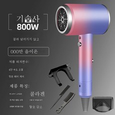DFMEI 헤어 드라이어 가정용 헤어 드라이어 고출력 음소거 강풍 음이온 헤어 드라이어, 오로라 파우더, 800w 콜라겐 + 음이온