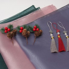 서월정 크리스마스 성탄절 선물 포장 보자기+노리개+장식 55x55cm 3개