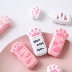 고양이 발바닥 화이트 수정 테이프HC0130, 랜덤