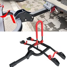 차량용 자전거 캐리어 알루미늄 후미형 트레일러 견인 SUV 호환 거치대, 1개, 고탄소강 블랙 직출형 2륜 후방기울임