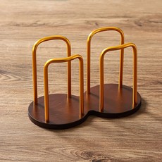 하스몰 원목 종이컵 홀더 디스펜서 홈 카페 인테리어 소품, 1개, 더블 골드