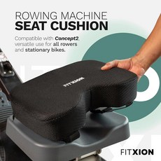 FIT 핏Xion 조정 기계 시트 쿠션 - 인체 공학적 골반 컴포트 메모리 폼 패드 컨셉 2 워터 로어 펠로톤 또는 리컴벤트 바이크용 미끄럼 방지 베이스 실내 운동을 위