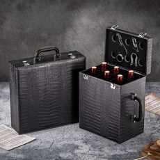 와인 상자 양주 휴대용 위스키 고급 캐리어 칠링백 가방 케이스 선물상자 1. 블랙 6칸 (와인 미포함), 3. 다이아오렌지 4칸(와인 미포함)