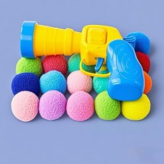 貓咪毛絨球發射槍，解悶靜音玩具，逗貓互動神器, 1個, 動感彩色毛絨球25發+逗貓發射器